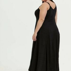 Torrid Black Side Slit V Neck Maxi Dress Plus Size 4X